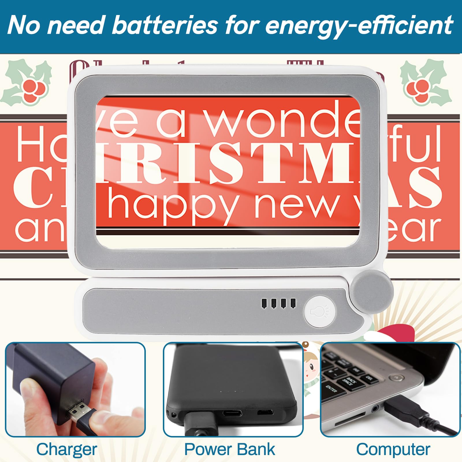 Lente D'Ingrandimento 3X Con LED - Portatile Pieghevole Per Lettura, Anziani, Gioielli - Foto 3