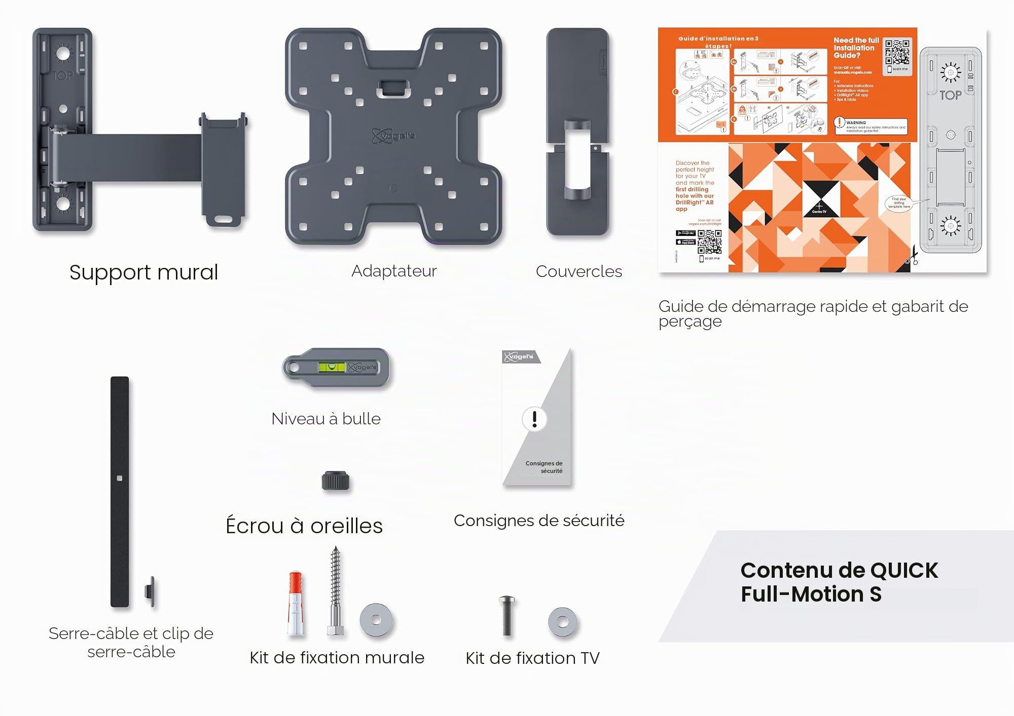 Vogel's TVM 1225 Support Mural TV orientable pour téléviseurs 19-43 Pouces, Poids Max. 15 kg, Pivotant jusqu'à 120º, Support TV Totalement orientable Max. VESA 200x200, Compatibilité Universelle | Compatibilité universelle, Bras simple, Certifié TÜV, Char