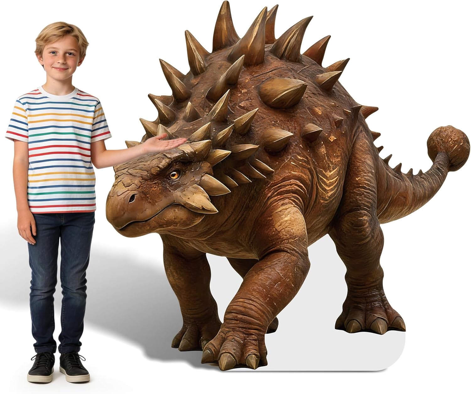 4Ft Ankylosaurus Dinosaur Cardboard Cutouts Standup, Life Size Dinosaur Photo Prop Carnotaurus Standee for Party Decorations, Stage Backdrop, Dino Themed Birthday Decor