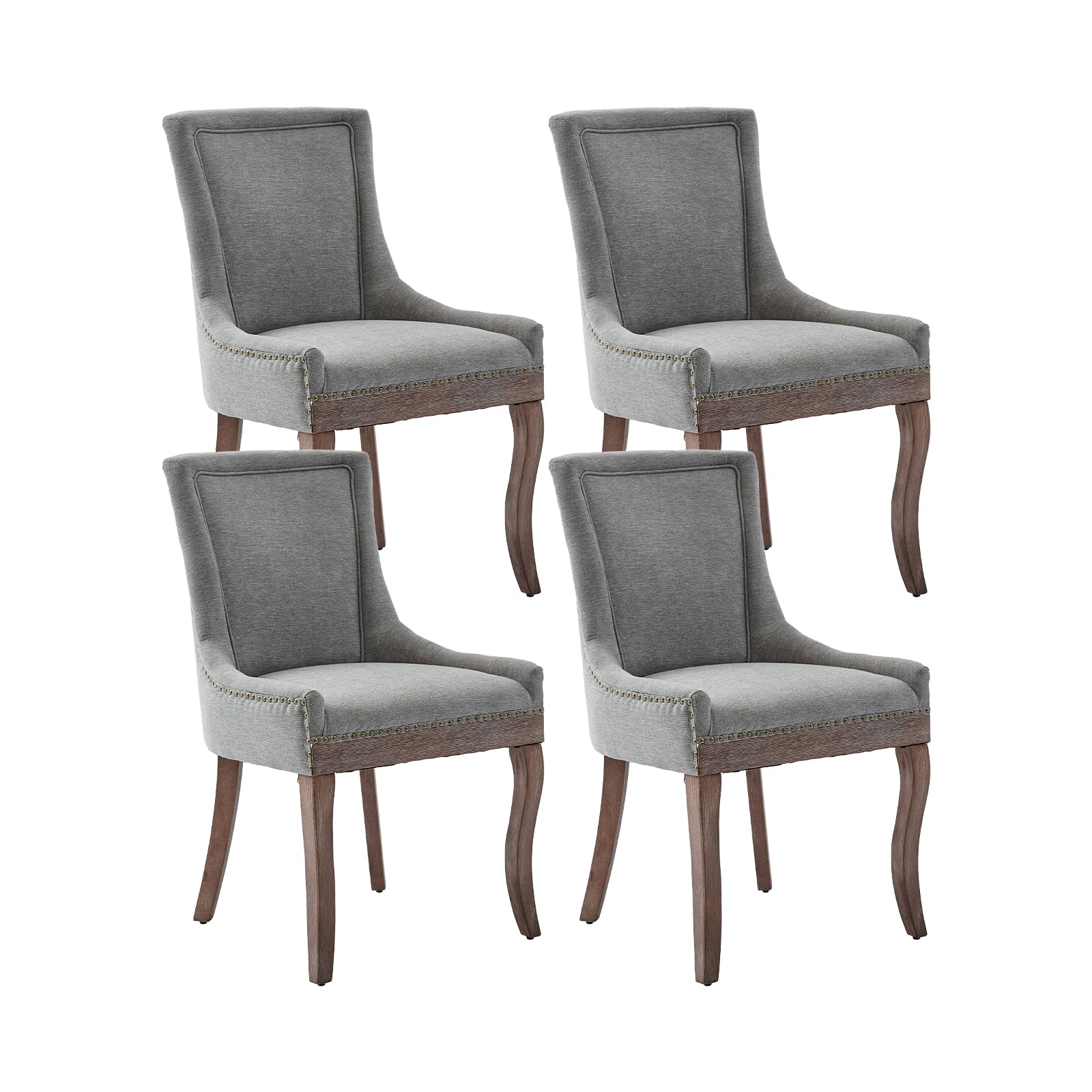 Shenyon Upholstered Dining Chairs Set of 4, Fabric Dining Room Chair, Kitchen & Dining Room Chairs, Farmhouse Kitchen Chairs with High Back, Solid