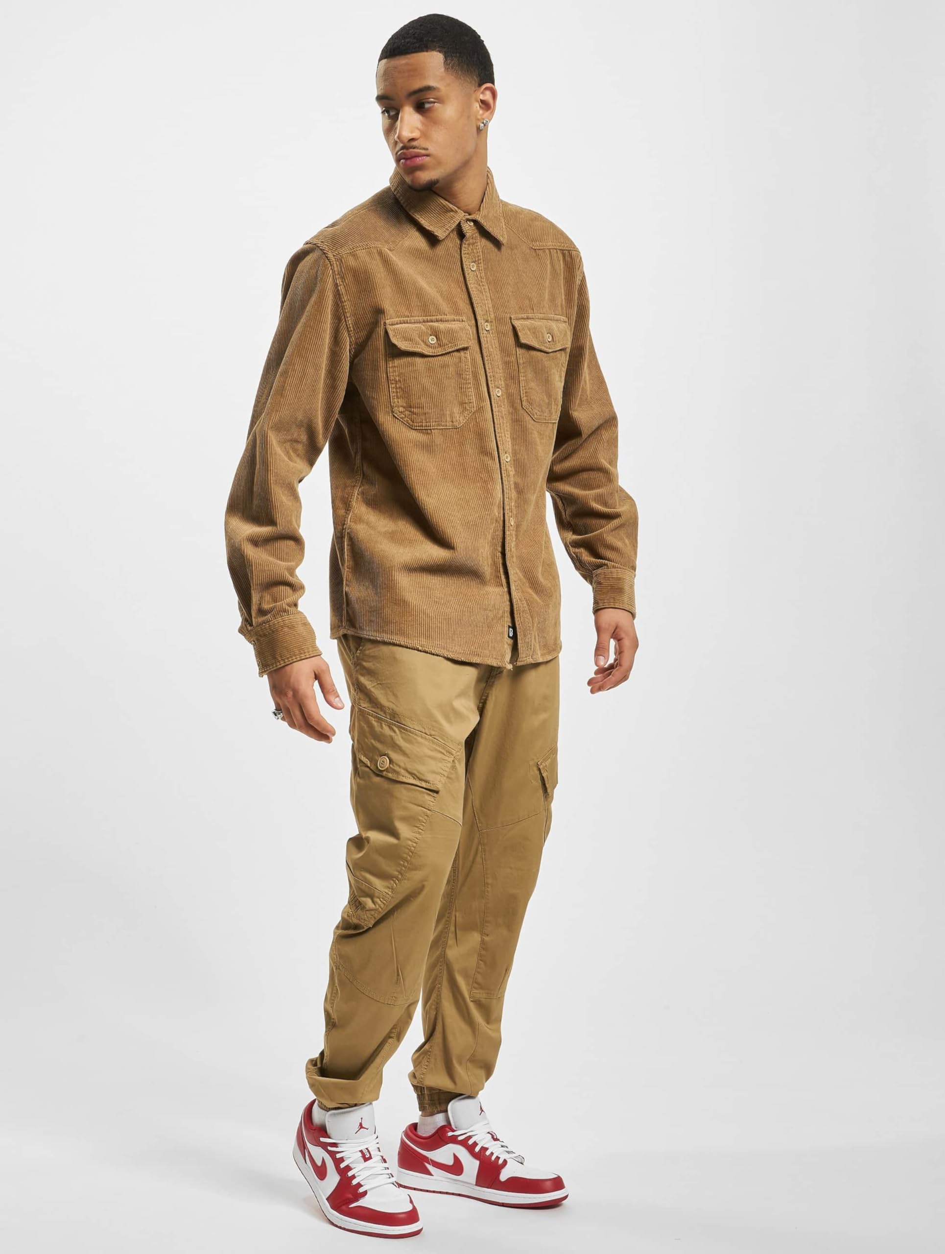 Brandit Herren Corduroy Classic Shirt Long Sleeve Hemd (1er Pack)
