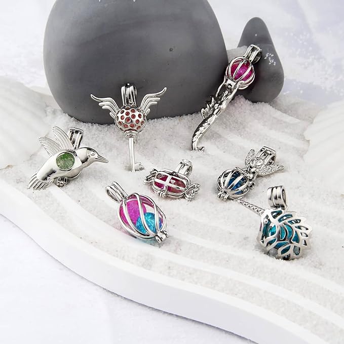 20 Colgantes Difusor Aromaterapia Perlas Joyería DIY miniatura 3