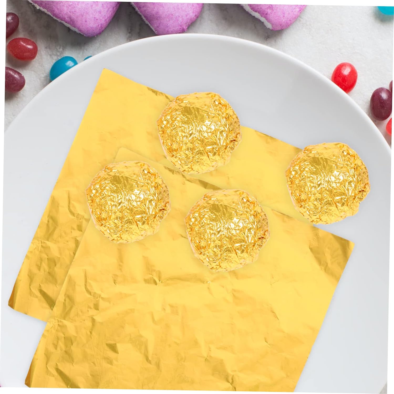 100pcs Christmas Candy Wrappers for Wedding Banquet Easy to Use Aluminum Foil Wrapping Paper Candy Packaging for Sweets