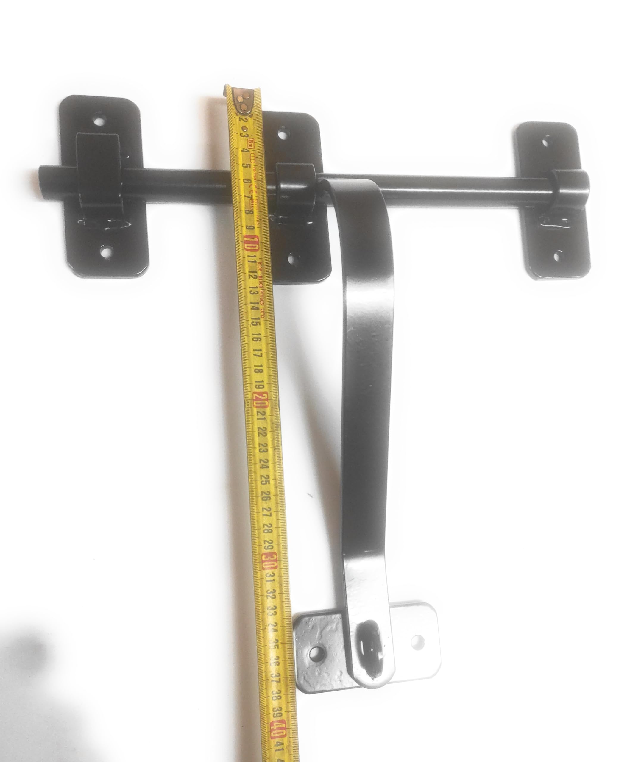 Morales Forja Cerrojo Grande y Fuerte Recto, Modelo Básico Rústico para Puertas Madera Hierro Granero, Negro