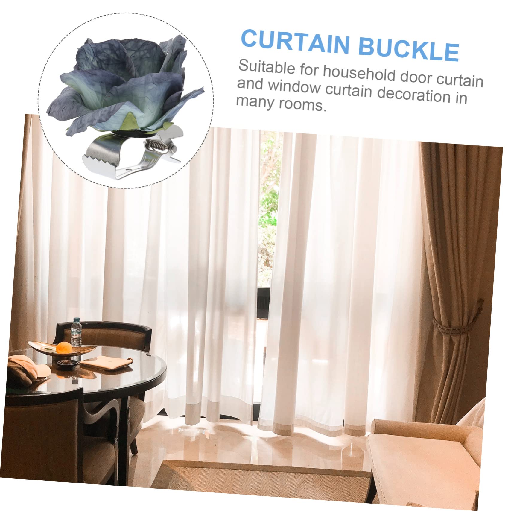 8pièces Pince à Rideau Élégante Fleurs Clips De Décoration pour Rideaux Modernes Accessoire Pratique pour Maison Et Bureau