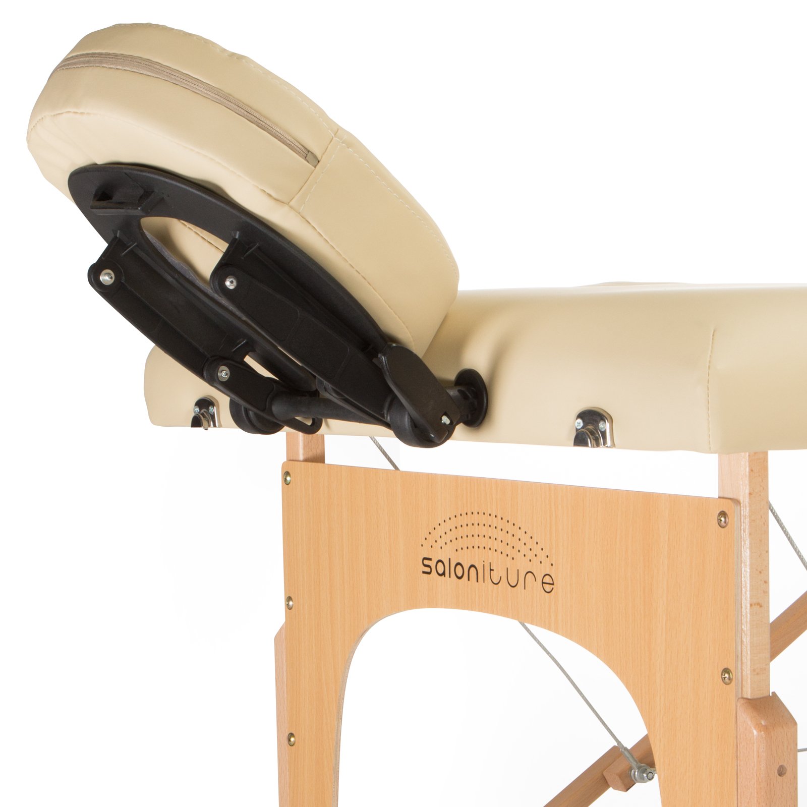 Saloniture Professional Portable Folding Massage Table with Carrying Case - Cream