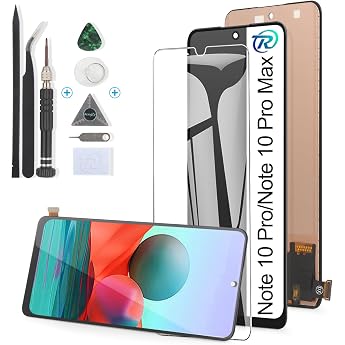 عرض رونجي لـ xiaomi redmi note 10 pro / note 10 لكل max m2101k6g m2101k6i lcd استبدال شاشة رقمية تعمل باللمس مع أدوات سوداء