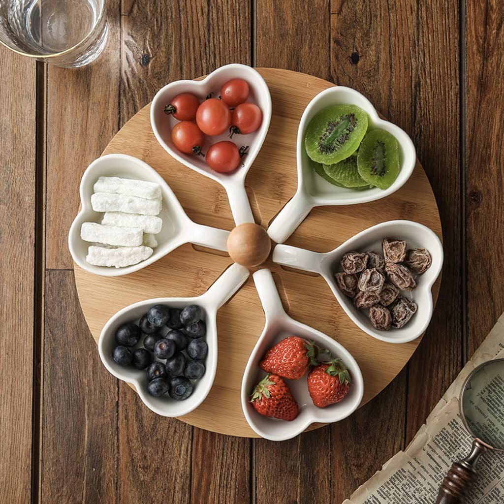Plateau de service pour les noix, les fruits secs, les apéritifs, les tapas, les noix, les tapas (blanc, 29 x 14,5 cm)
