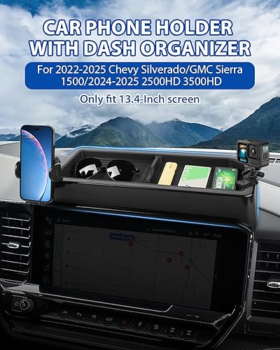 Vista 41 de Autorder Soporte de teléfono de automóvil para Toyota C-HR CHR 2019-2022, soporte de teléfono con organizador de tablero, pantalla de 8 pulgadas