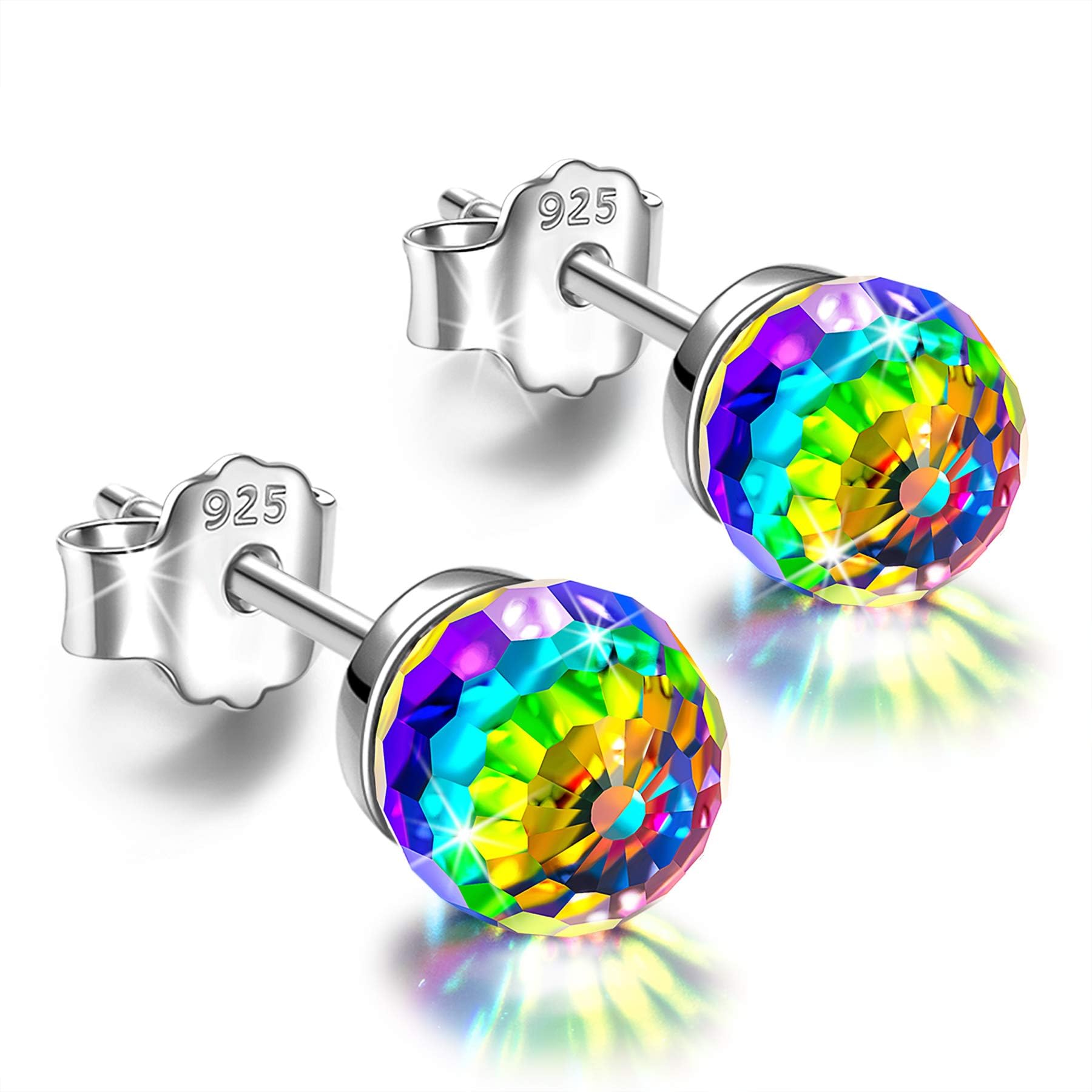 Alex Perry Women's Earrings, Fantastic World Crystal Earrings for Girls, 925 Sterling Silver, 6/8 mm Austrian Crystals, Mothers day Gifts for Women Birthday Gift for her