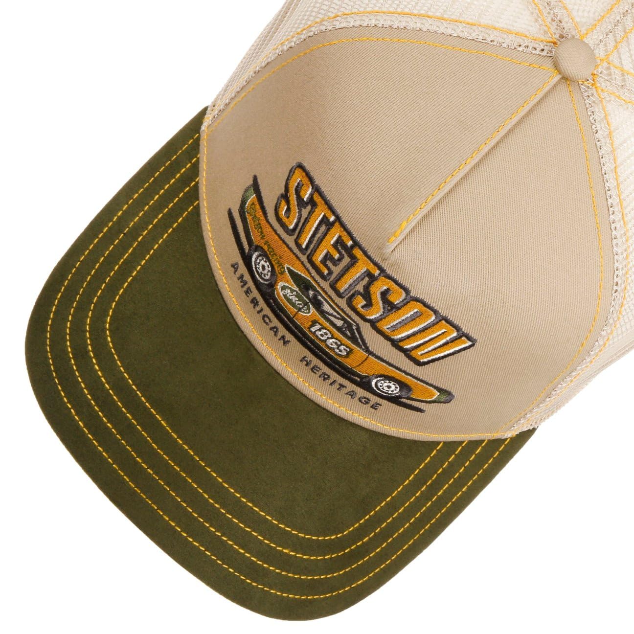Stetson Cappellino Trucker Muscle Car Heritage Uomo - cap Berretto Baseball Mesh Snapback, con Visiera Estate/Inverno Primavera Estate Autunno Inverno