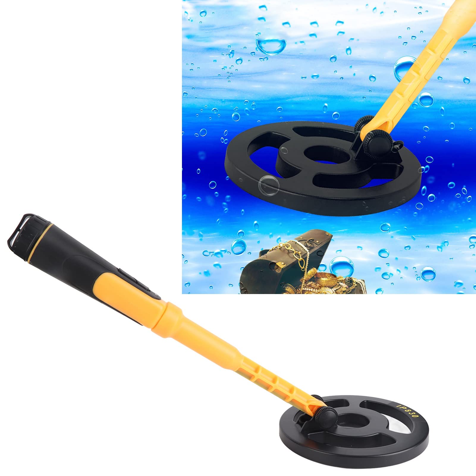 BuyWeek Detector de Metales Subacuático, Buscador de Metales Portátil Localizador de Tesoros Subacuáticos Sumergible hasta 60 Metros con Bobina de Búsqueda de 5.9 Pulgadas