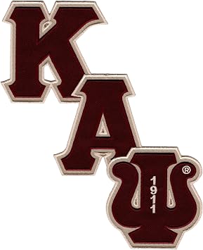 Kappa Alpha/ Psi Diagonal Connected Twill Iron-On Patch [Crimson Red - 10"] - ID#133472