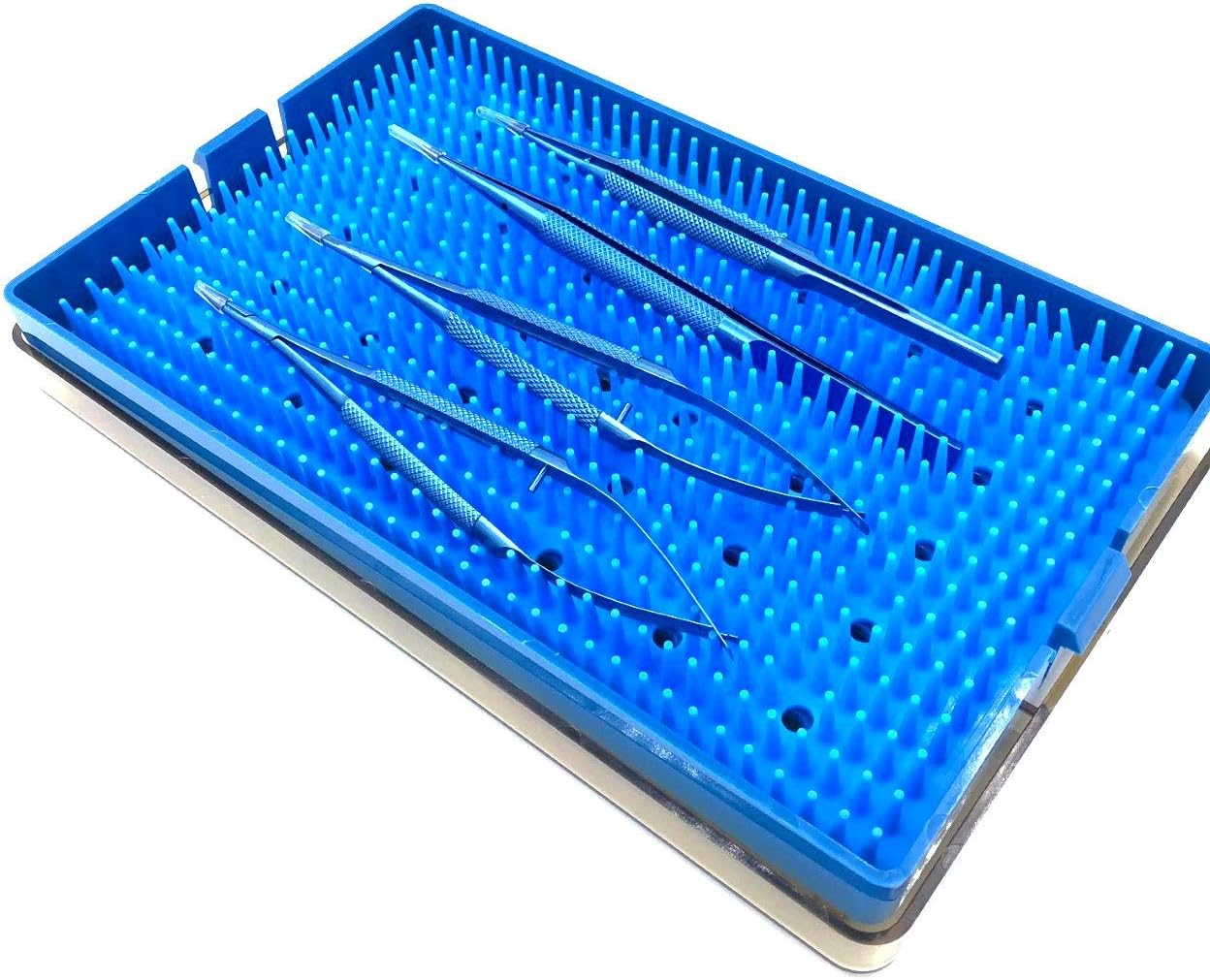 kit of 4 pcs 14cm Long Titanium Instruments Set Ophthalmic Instrument with 22.5cm Tray : Industrial & Scientific