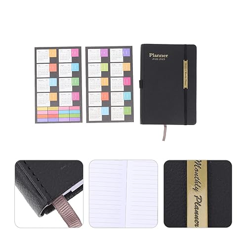 Miniatura 6 de NUOBESTY Students Pu Shell Notebook Month Planner for School Office Thick Pages Pu Cover Writing Journal for Organizing Prioritizing Work Tasks
