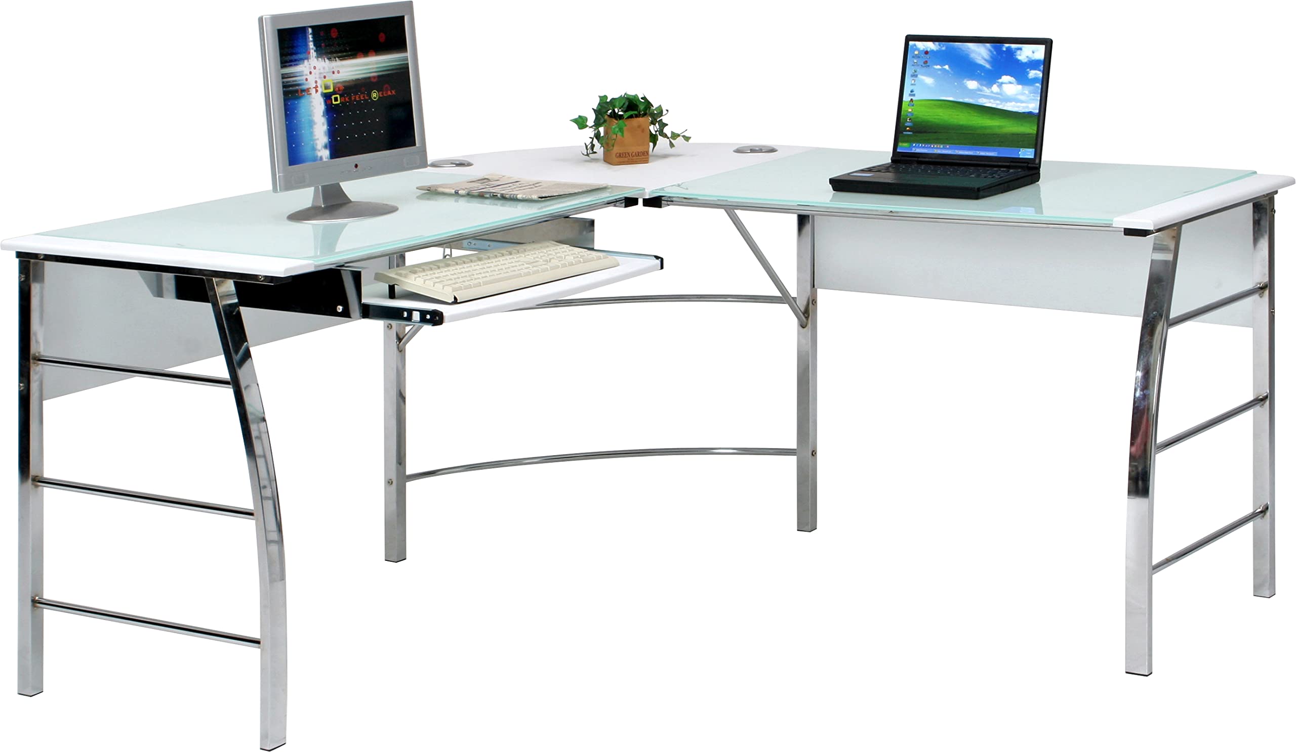 Amazon.co.jp: 不二貿易 パソコンデスク PCデスク L字型 幅156×奥行156  