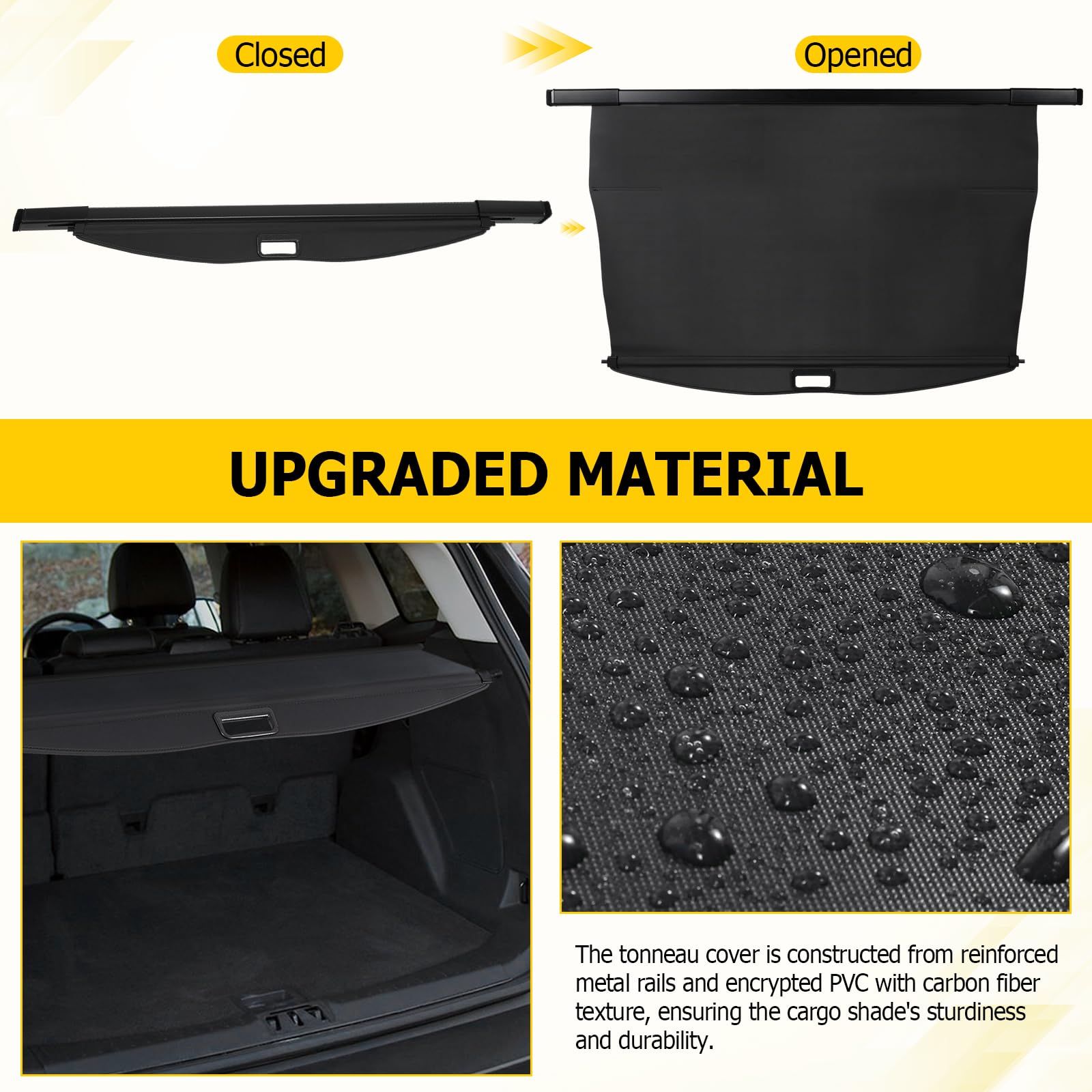 Snapklik.com : Cargo Cover For Toyota Highlander 2020-2024 2025 Cargo