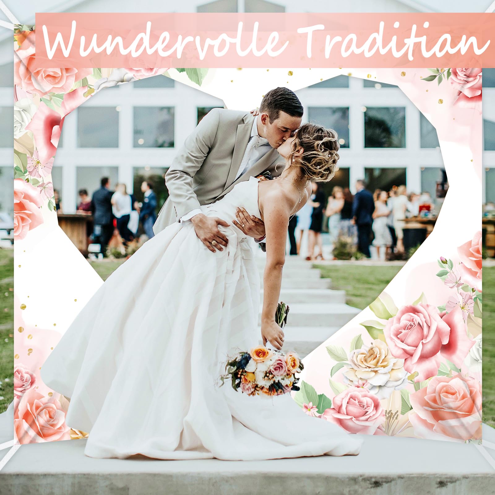 Hochzeitsherz zum Ausschneiden, 200x180cm just married inkl 2 Scheren, Boho Stil Herz Hochzeit Spiel Das Brautpaar Hochzeit Bettlaken Hochzeitsspiele, Standesamt Überraschung