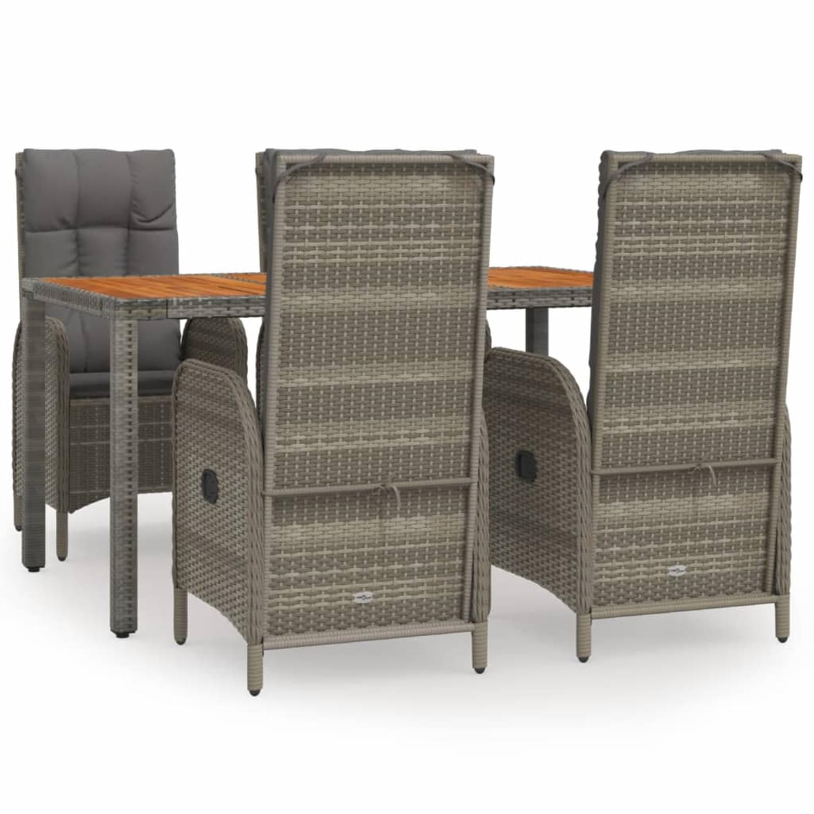 3185040 Set da Pranzo da Giardino 5 pz con Cuscini in Polyrattan Grigio Testata in Legno,Testata Letto Matrimoniale Muebles Dormitorio Spalliera Letto Testiere per Letto Matrimoniale