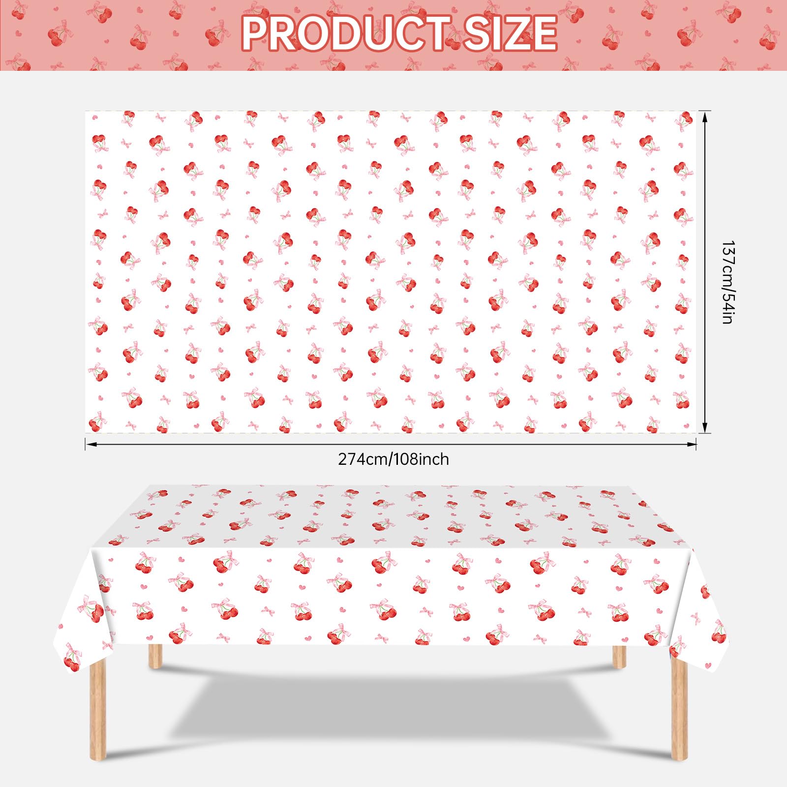 WERNNSAI Ice Cream Party Table Cover - 4PCS 54" X 108" Disposable Rectangular Plastic Tablecloth Ice Cream And Popsicle Themed Party Supplies Kids