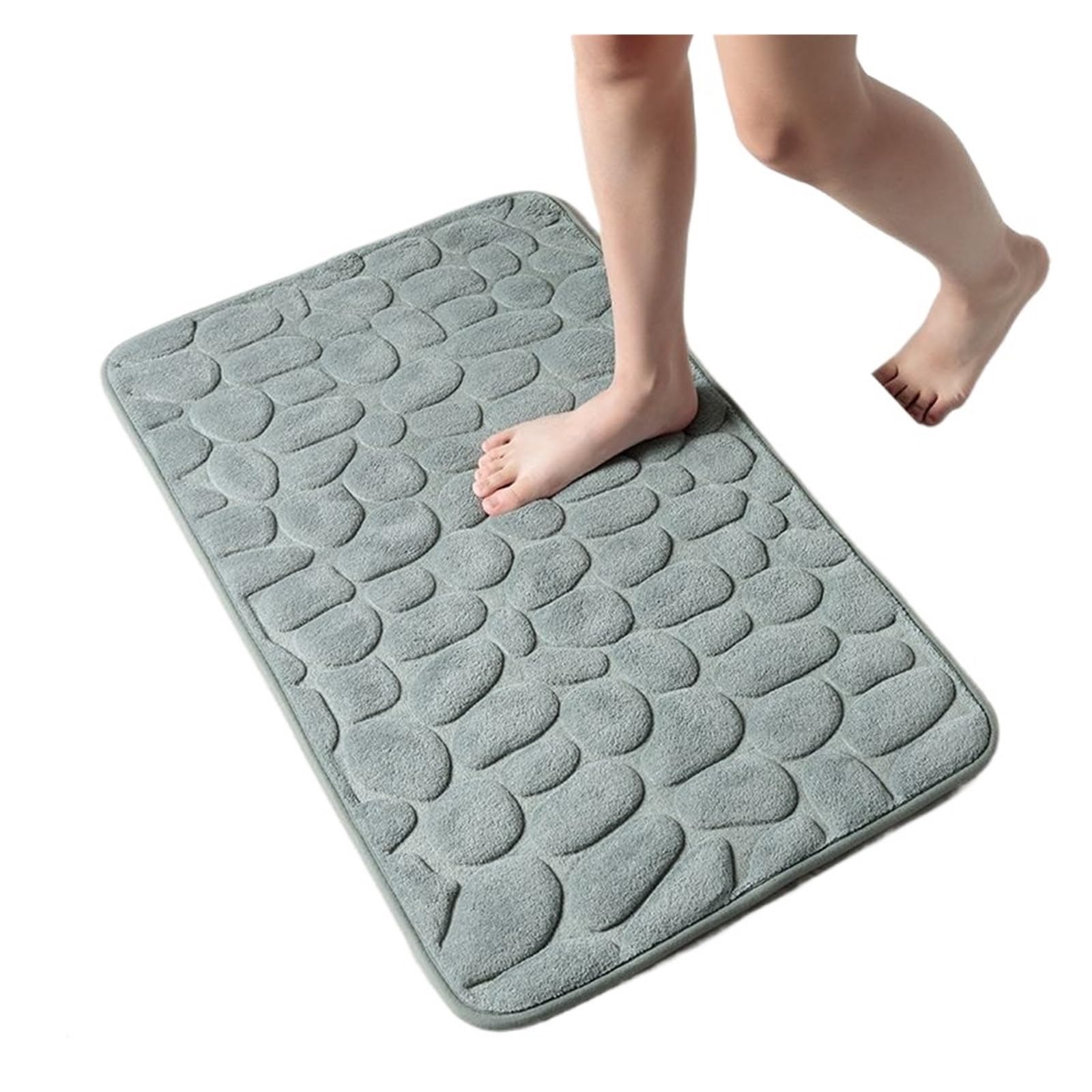 Tapis de bain gris pour sortie de douche et toilette 40x60 cm
