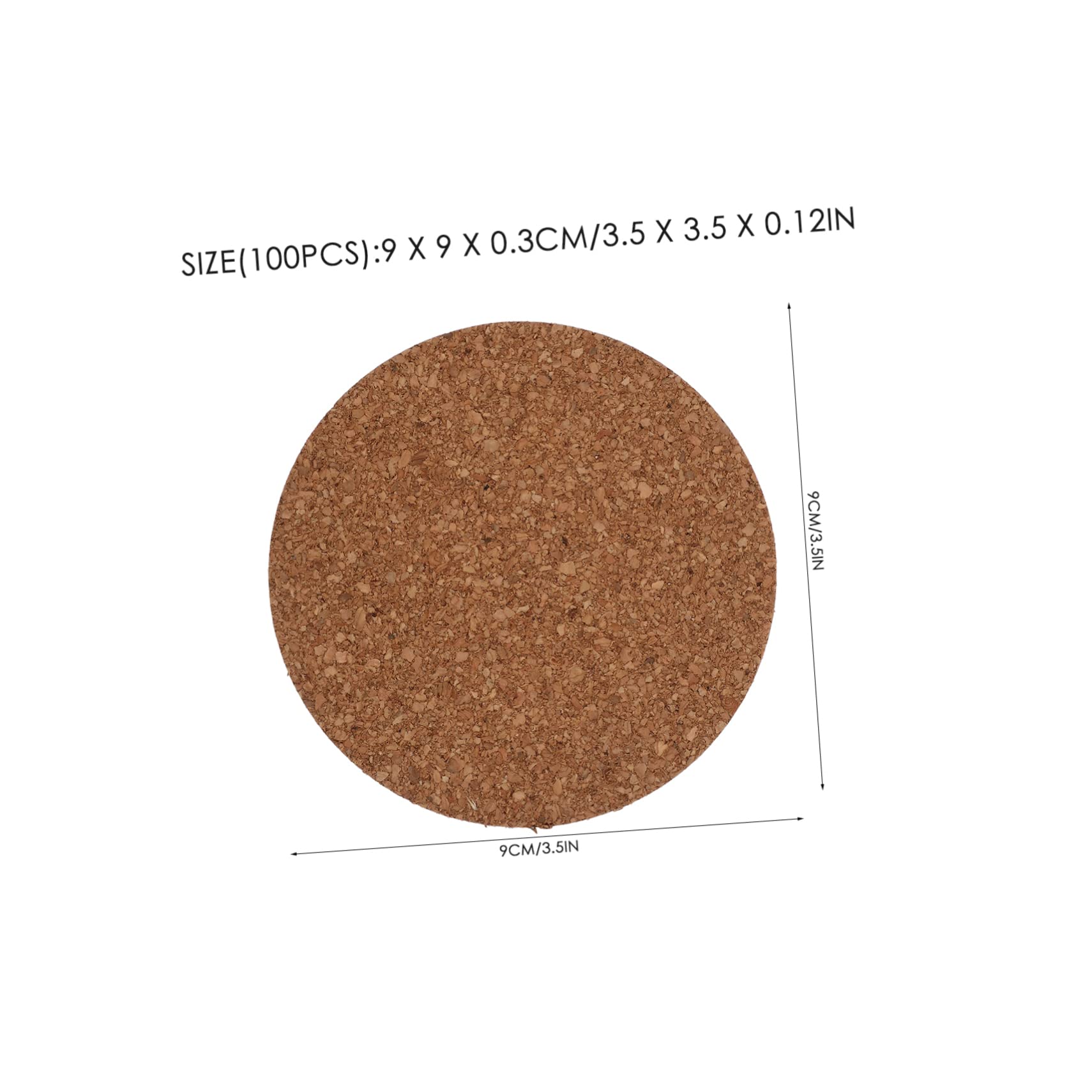 PRETYZOOM sous-Verres et Résistants Lot de 100 Ronds Surface Lisse en Liège Faciles à Nettoyer, Antidérapants Maison