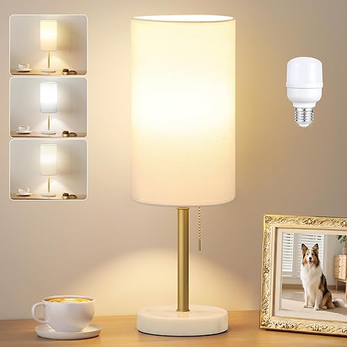 Miniatura 34 de Lámparas pequeñas beige de 3 niveles de brillo, 3000 K, 4000 K, 5000 K, lámparas de noche con puertos USB C y A, lámparas de mesa de cadena