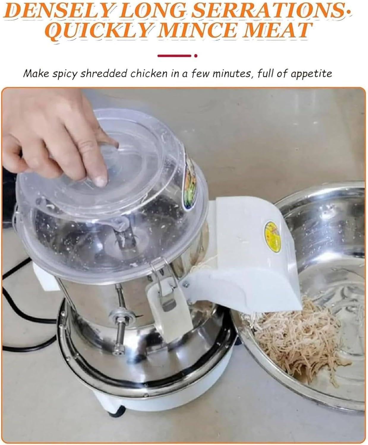 Tritatutto elettrico per polli, con lame in acciaio inox di alta qualità, design compatto per triturare velocemente la carne, ideale per pollo tirato e preparazione di carne sminuzzata