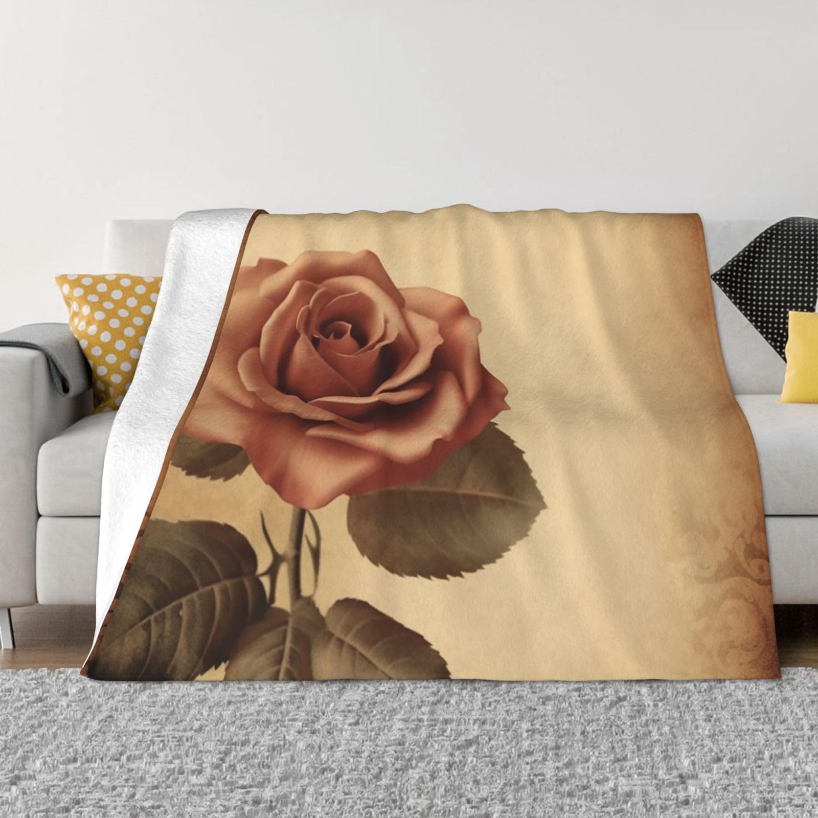 Couverture micro-polaire anti-poids et respirante rose vintage
