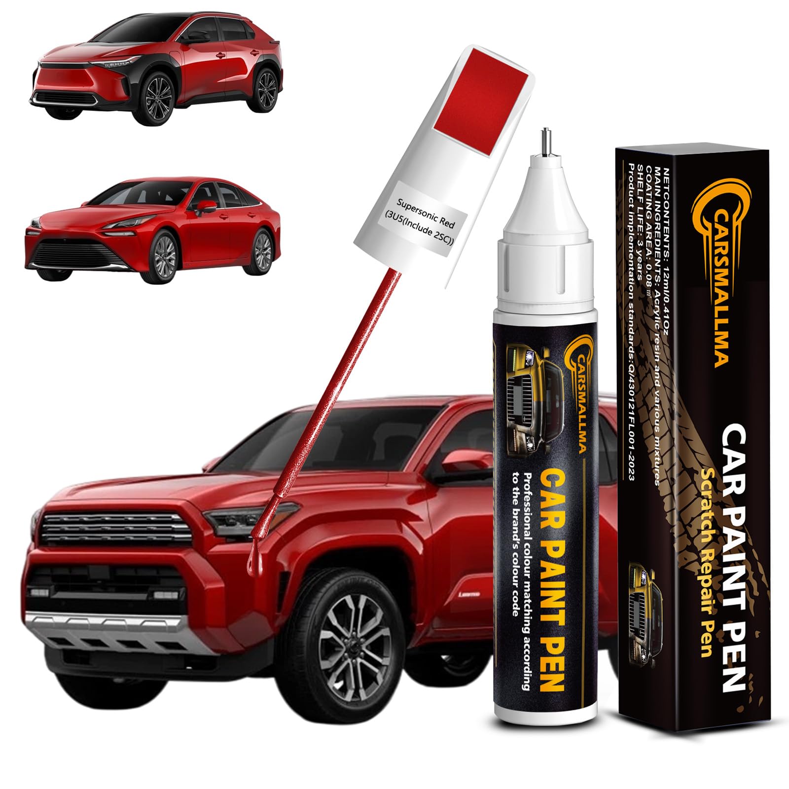carsmallma Car Touch Up Paint(3U5/2S Supersonic Red) - paints and primers | Mubboo