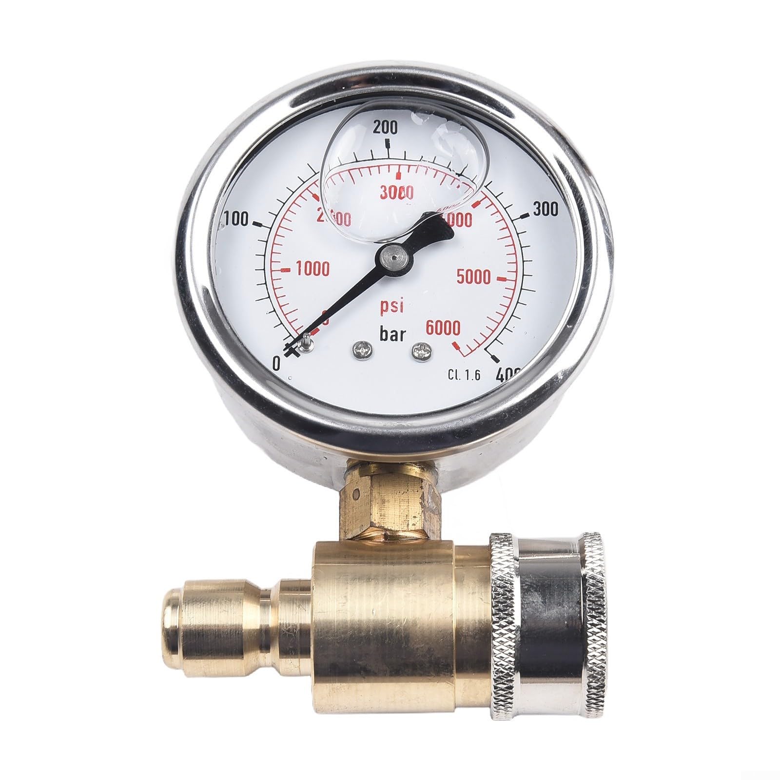 Präzises 5000PSI Manometer, Hochdruckreiniger-Messgerät, 3/8' Schnellanschluss, 5000PSI Messgerät für Hochdruckreiniger