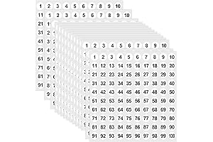 Pre-Formatted Numbered Stickers for Easy Inventory and Organization (50 Sheets)