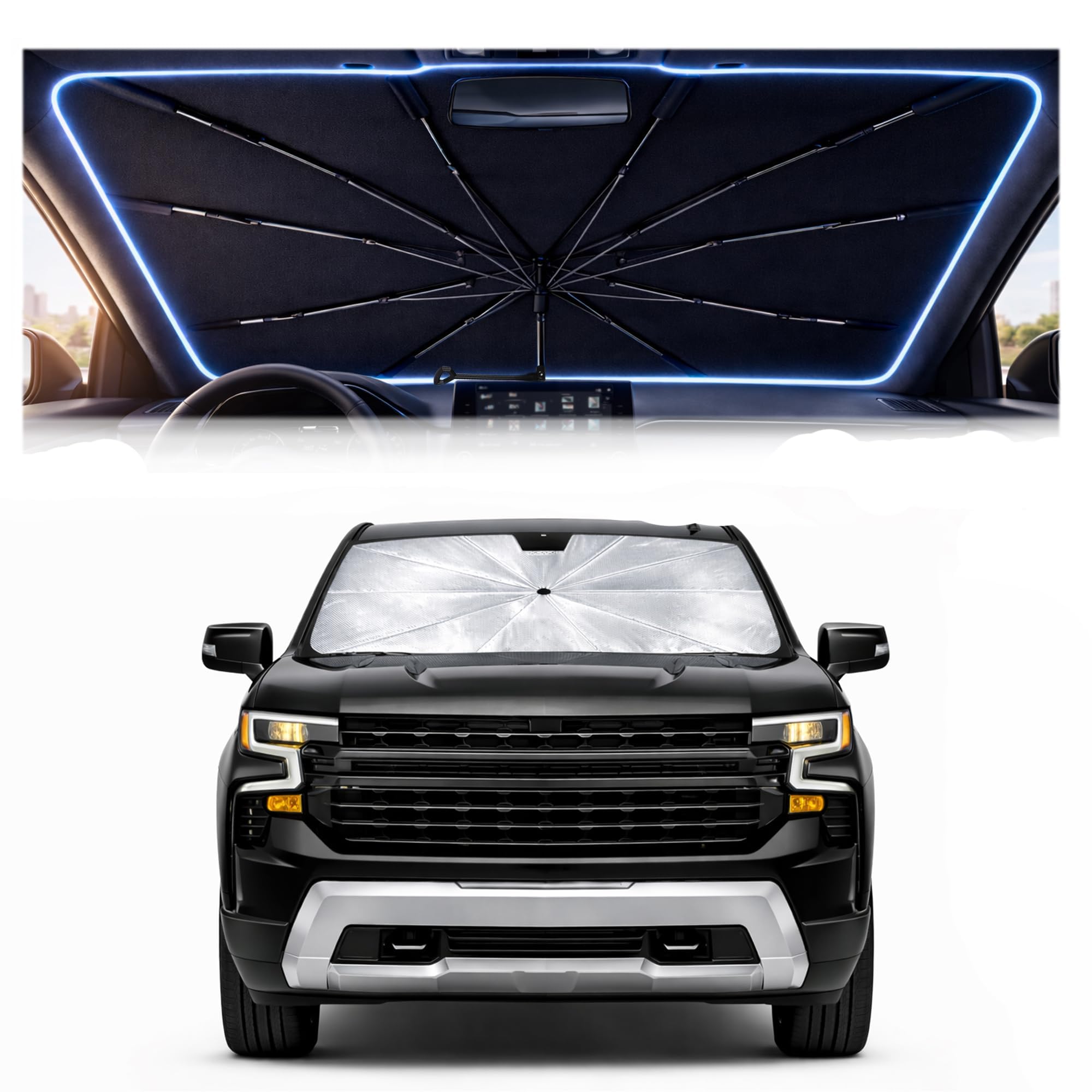 BONULI Chevy Silverado Windshield Sun Shade