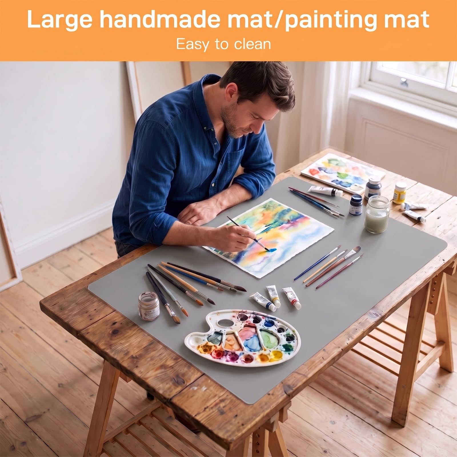 Tapis Silicone Grand,Tapis Patisserie 120x60x0,2cm,Idéal Pour la Cuisine | Imperméable, Antidérapant, Résistant à La Chaleur, Découpable En Set De Table, Tapis De Travail Ou Tapis De Bar