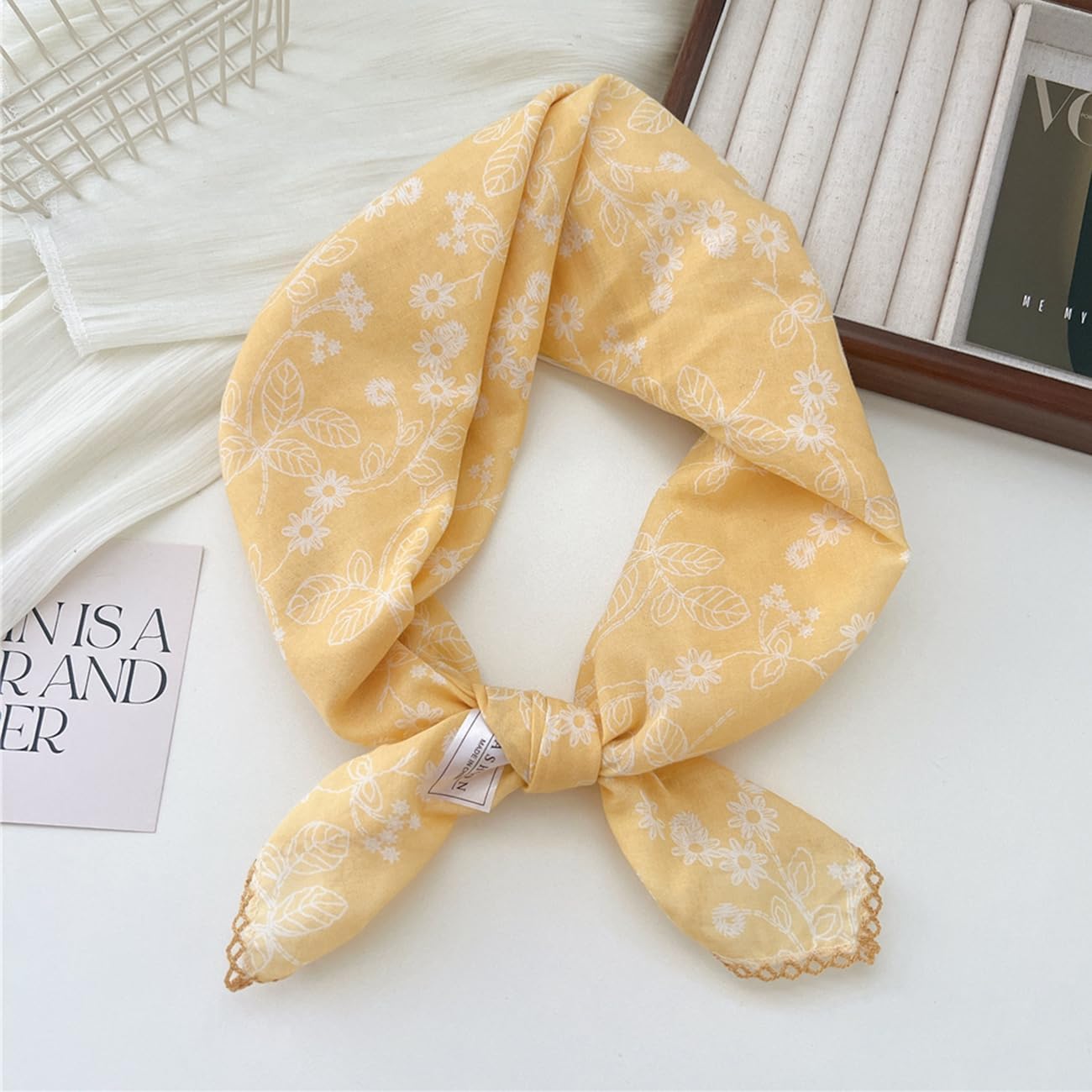 2 Pack Large Cotton Bandana Headband, Head Wrap, Protective Coverage, Hair Neck Scarf for Women 28 x 28 inch - Image 5