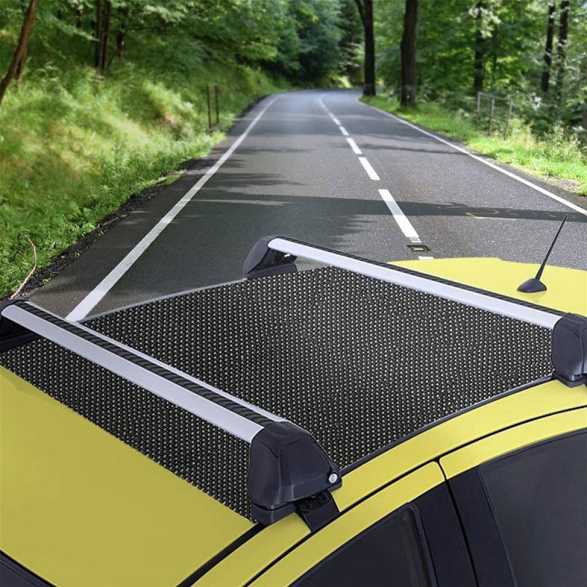 Vaguelly Tapis Antidérapant Voiture Noir 2 Pièces en PVC, Protection