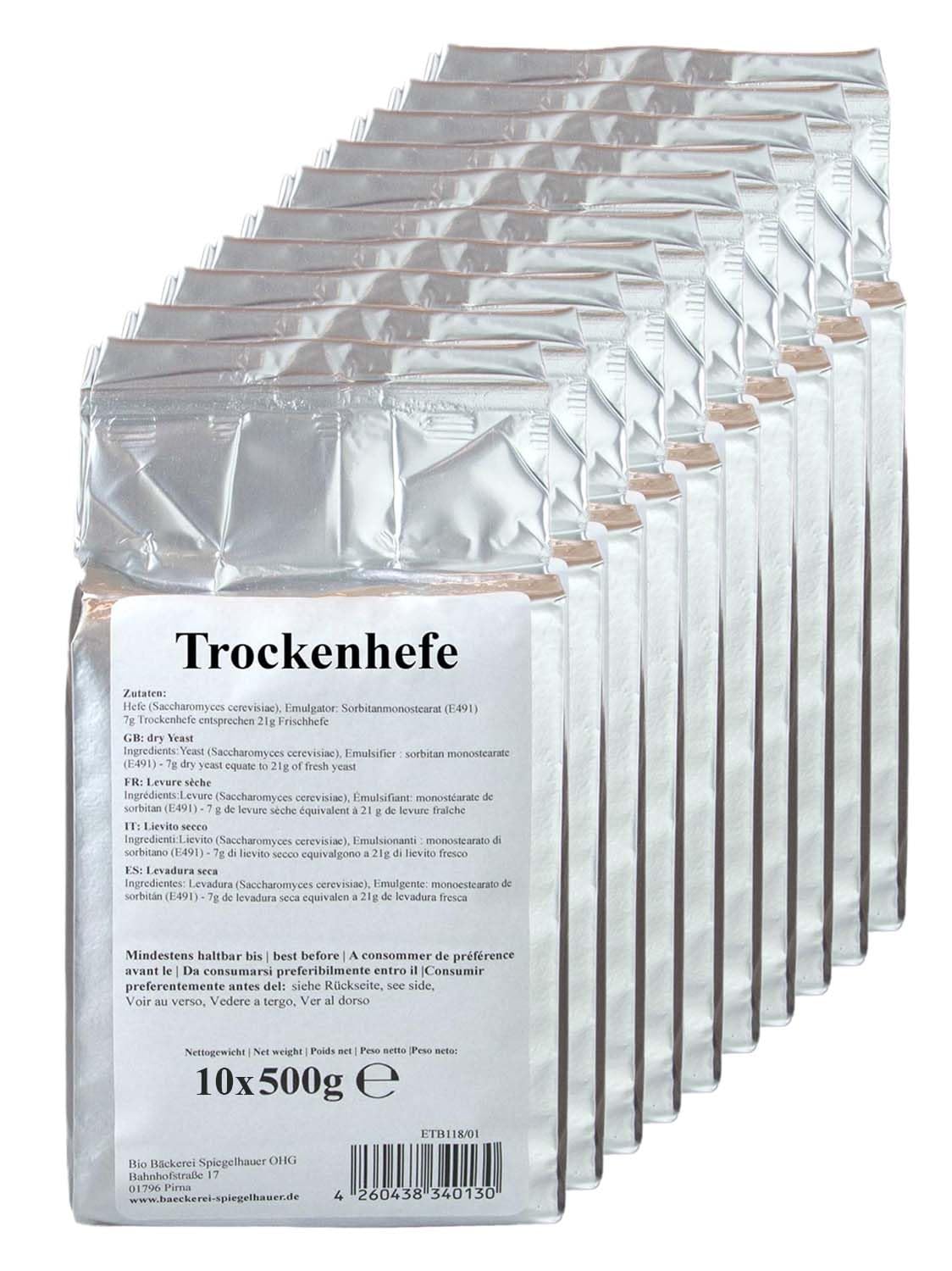 Bäckerei Spiegelhauer Trockenhefe Dry yeast 500g baker quality (10x500g)