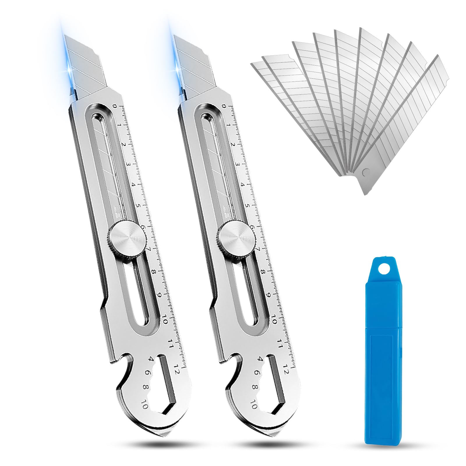 2 Cutters Professionnels 7 En 1 Acier Inox - Avec Lames Et Fonctions Multiples