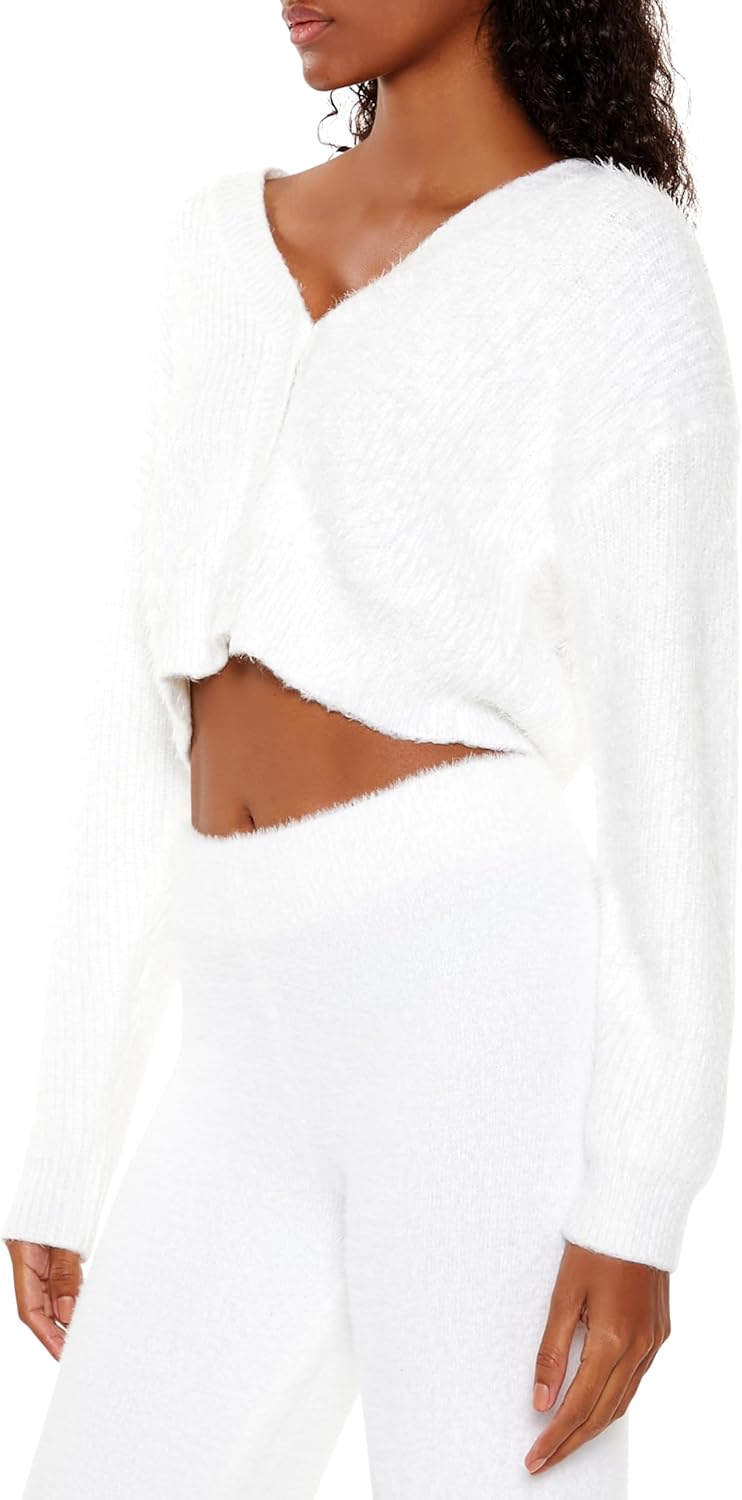 Forever 21 Womens Fuzzy Knit Cardigan Sweater - Image 4