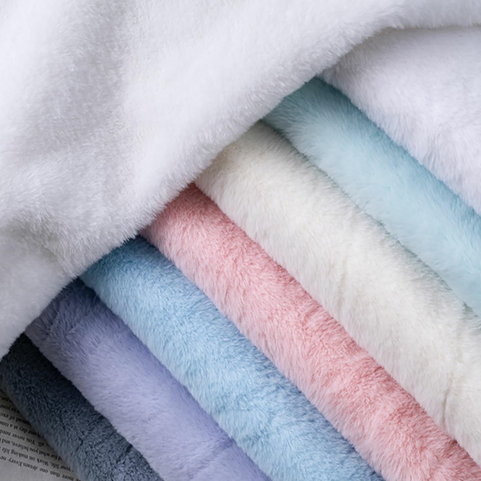 Tissu fausse fourrure 5mm anti-effilochage pour couette et canapé