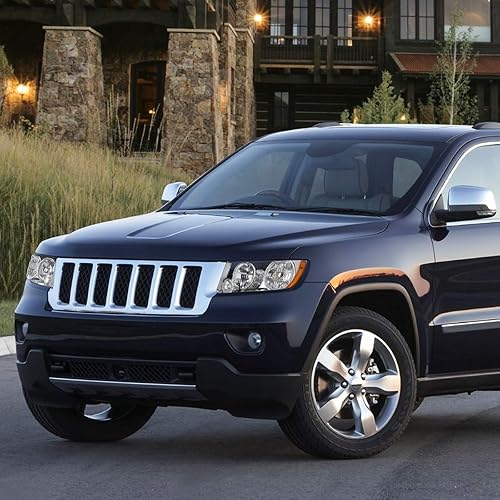 Miniatura 6 de PM PERFORMOTOR Conjunto de 2 faros halógenos compatibles con Jeep Grand Cherokee 11-13, carcasa cromada, esquina ámbar