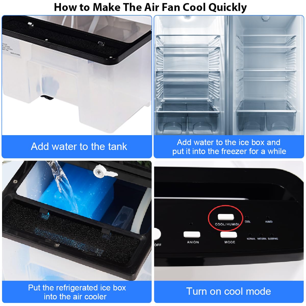 SOARS Ventilatore Senza Tubo 75W, 3 in 1 Air Cooler & Ventilatore & Umidificatore con Telecomando, 3 Velocità, Timer 7,5H, Serbatoio Acqua 8L, 38 X 28 X 74 CM, per Salone, Camera da Letto, Ufficio
