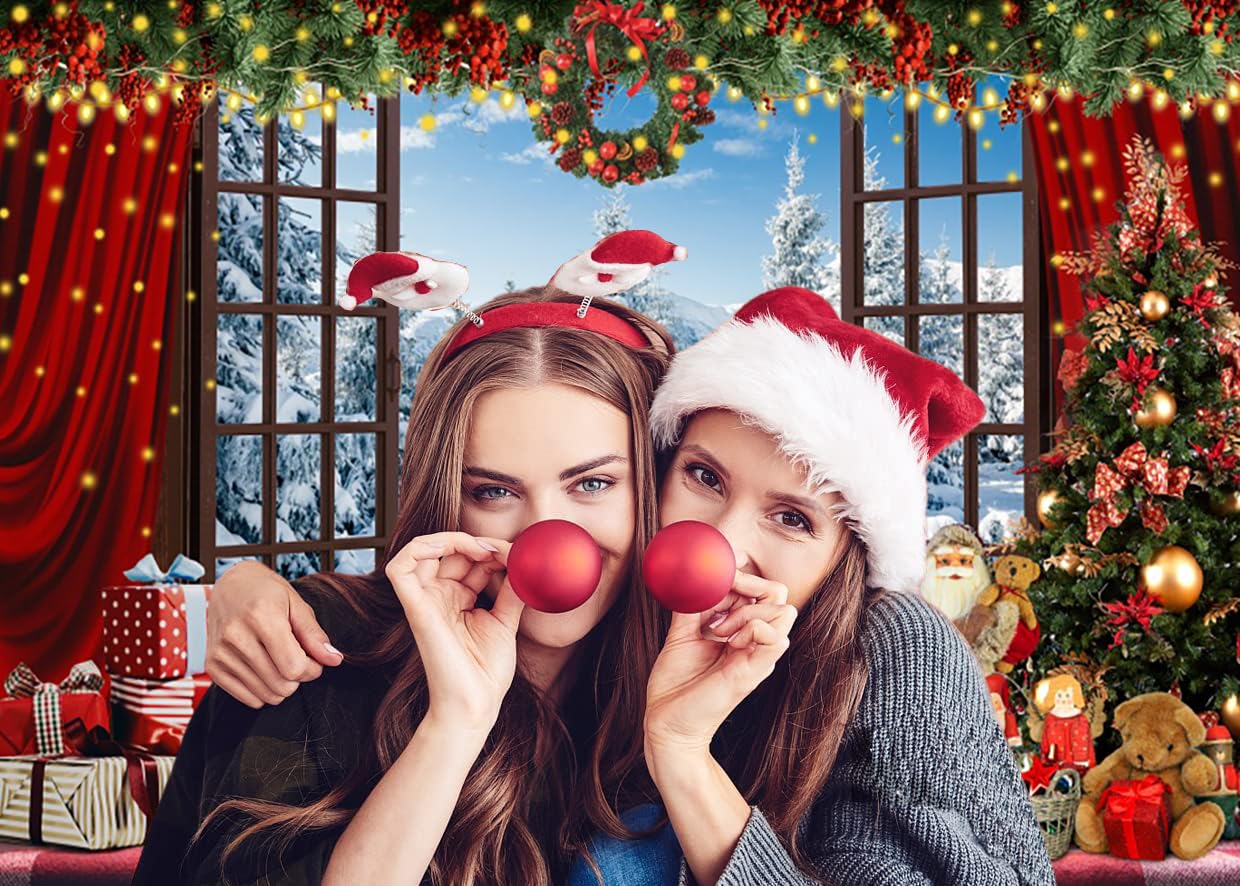 3x2.4m Toile De Fond Noël Porte Rustique En Bois De Grange Arbre De Noël Neige Cadeaux Fond De Scène Photographique Famille Enfants Portrait Photoshoot Hiver Vacances Nouvel An Décorations De Fête