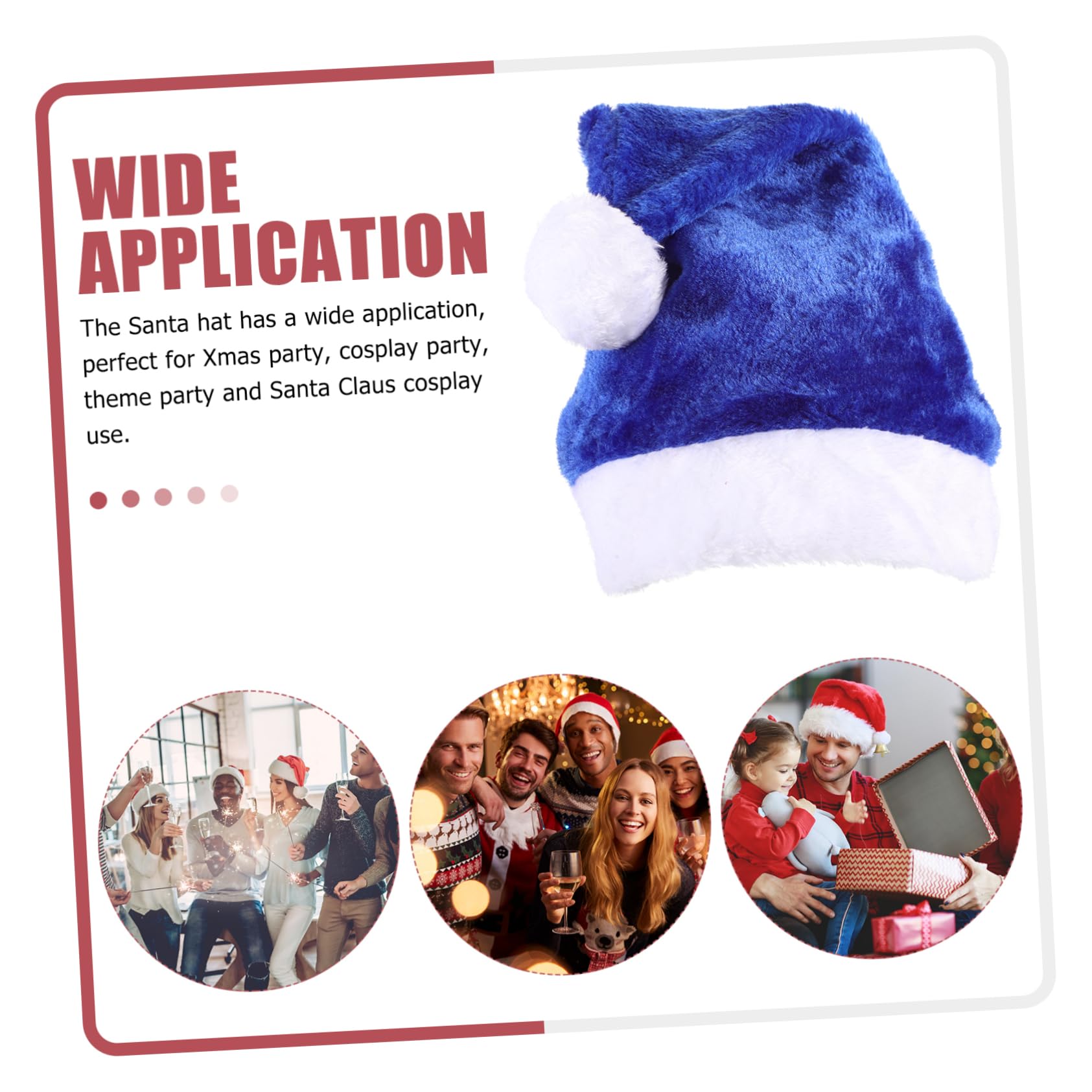 TOPBATHY 5 Piezas Gorro de Papá Noel de felpa sombrero de navidad sombreros negros para hombres gorros navideños christmas hat para hombres Gorro de Papá Noel de Navidad felpa corta