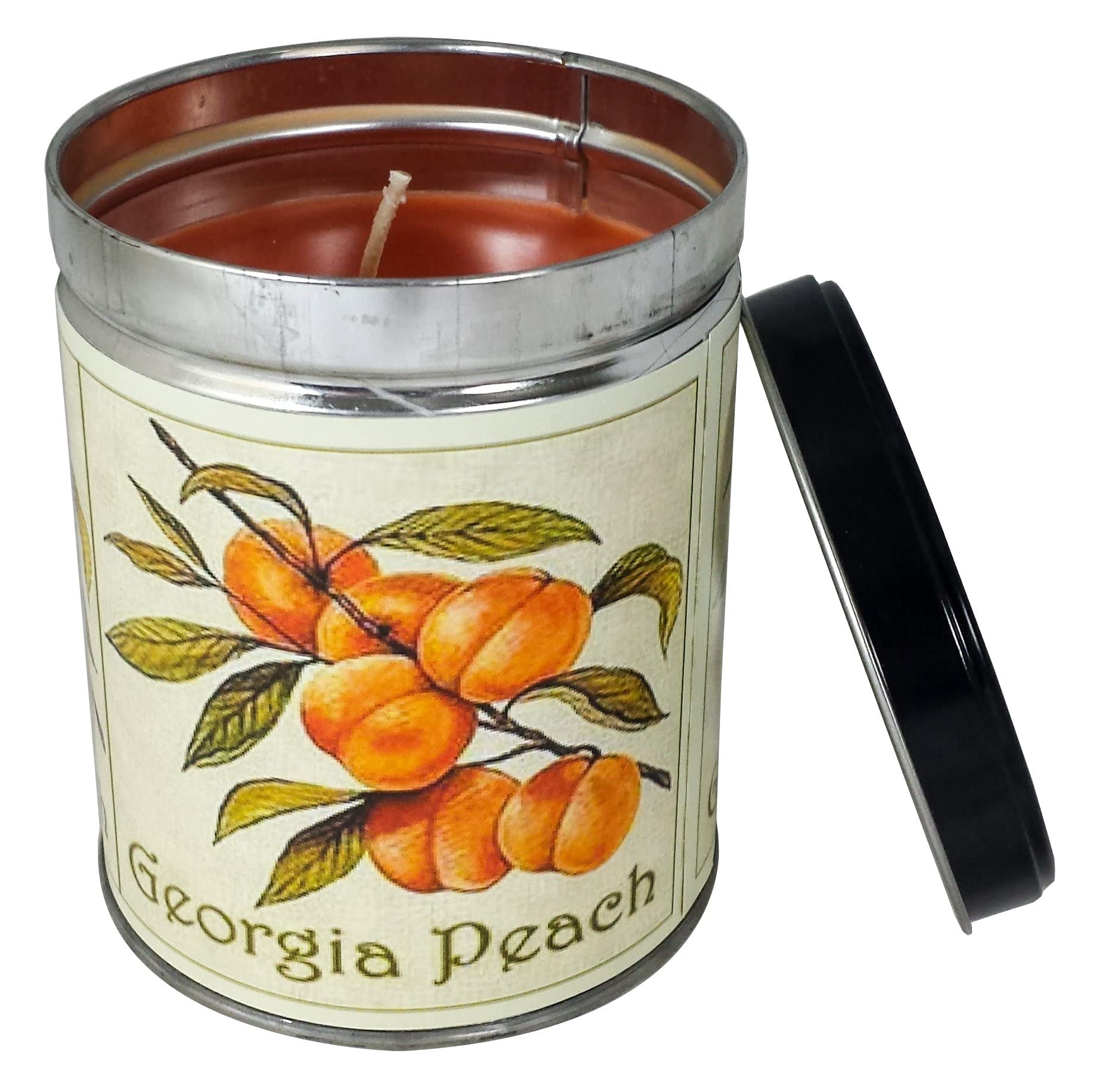 Peach Scented Tin Candle, Up to 100 Hours of Burn Time with Specialty Blended Soy & Paraffin Wax | Our Own Candle Company, 13 Ounce