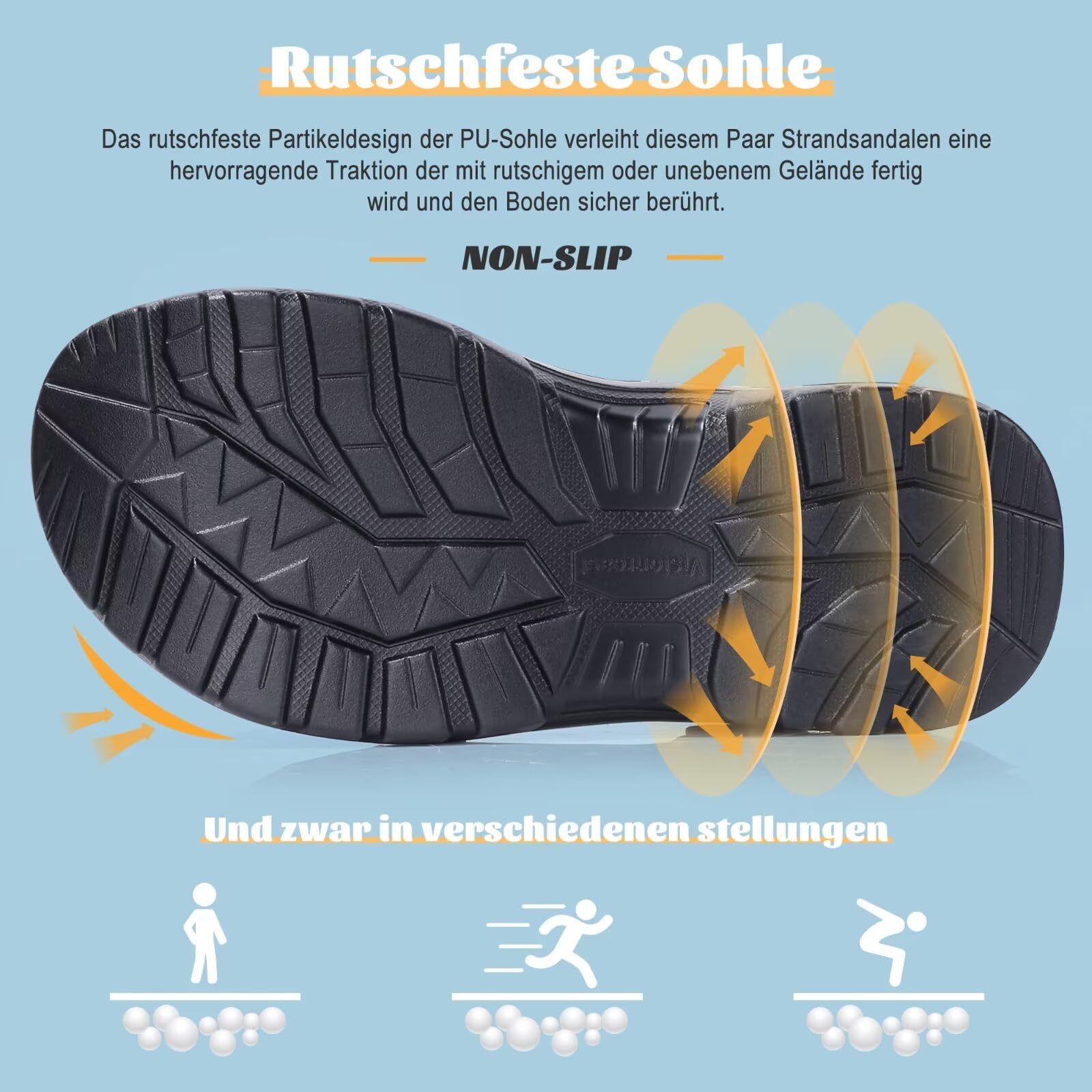 visionreast Sandales Homme Cuir Sandale Randonnée Chaussure d'été Sandale Sport Marche EU38-EU48