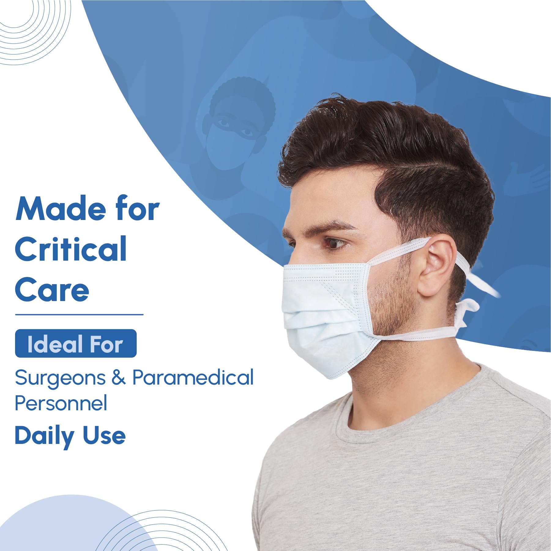 Romsons Guard Well 3 Ply Surgical Face Mask, Safe & Hygienic, 3 Layer with Melt Blown Filter (Pack of 1) 50 Pieces 1