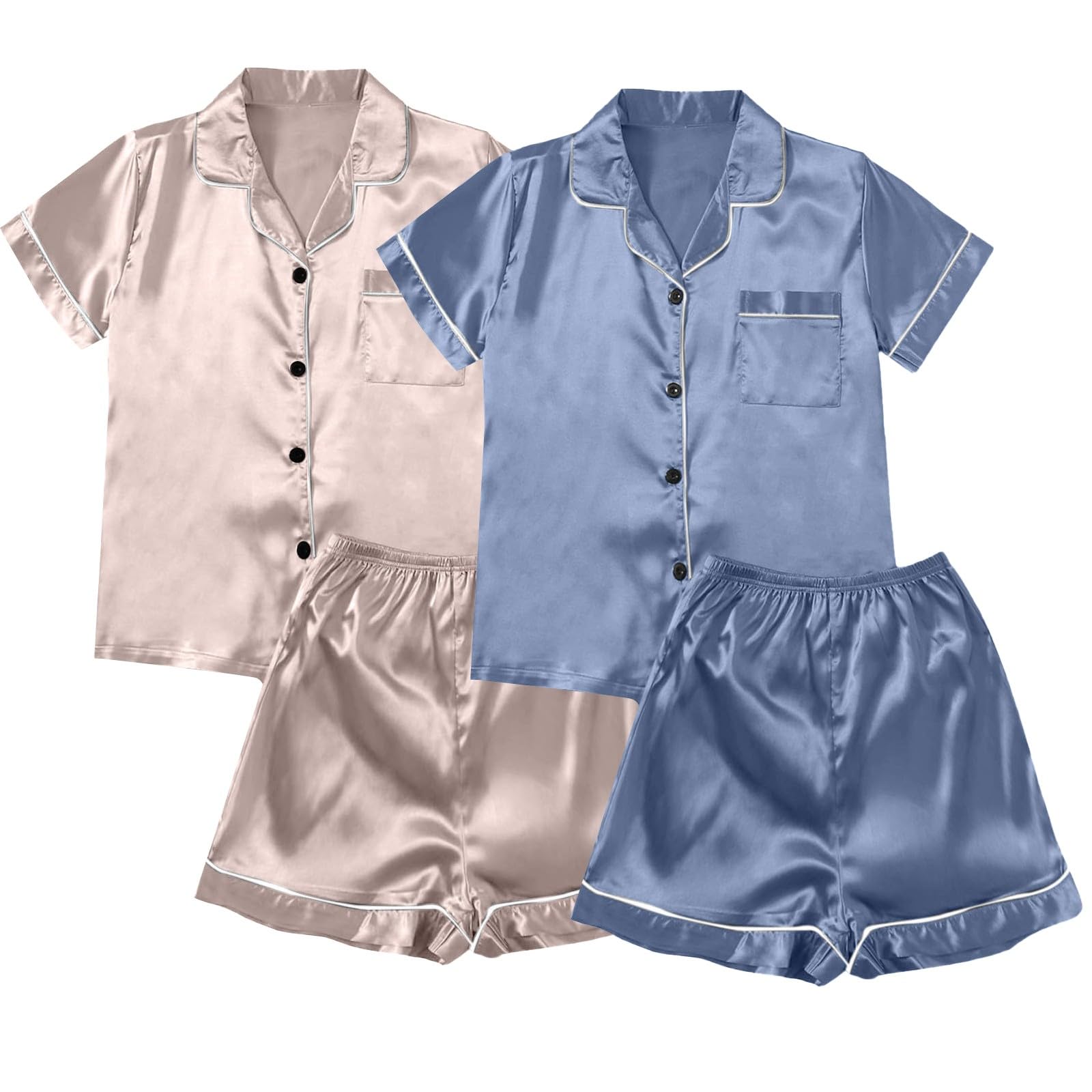 Conjunto de pijama de algodón para mujer,Camisa de noche larga 100% algodón