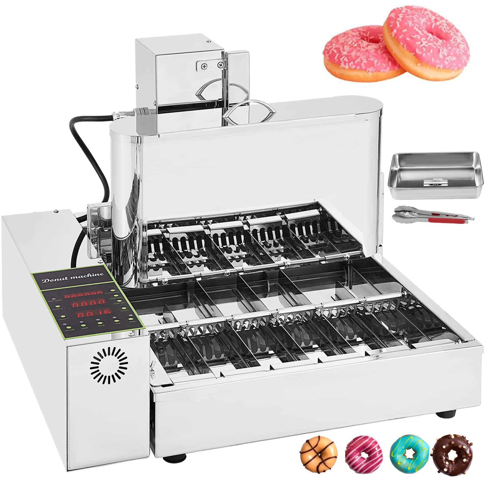 Máquina automática Comercial para Hacer donas, máquina para Hacer donas de 4 Filas, Panel de Control Inteligente, freidora automática para donas