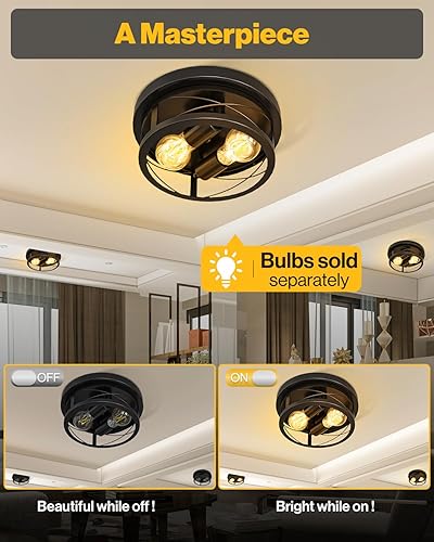 Miniatura 2 de Sunco Lámparas de techo de estilo granja, lámpara de techo rústica para vestíbulo, dormitorio, pasillo, cocina, sala de estar, estudio, 11 pulgadas